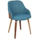 preview thumbnail 14 of 36, Carson Carrington Duvnas Modern Upholstered Dining/Accent Chair Teal Fabric/Walnut