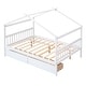 preview thumbnail 6 of 19, Full Size Wooden House Bed with Drawers Storage Bed for Kids, Teens, Girls, Boys Upholstered Platform Bed Easy Assembly