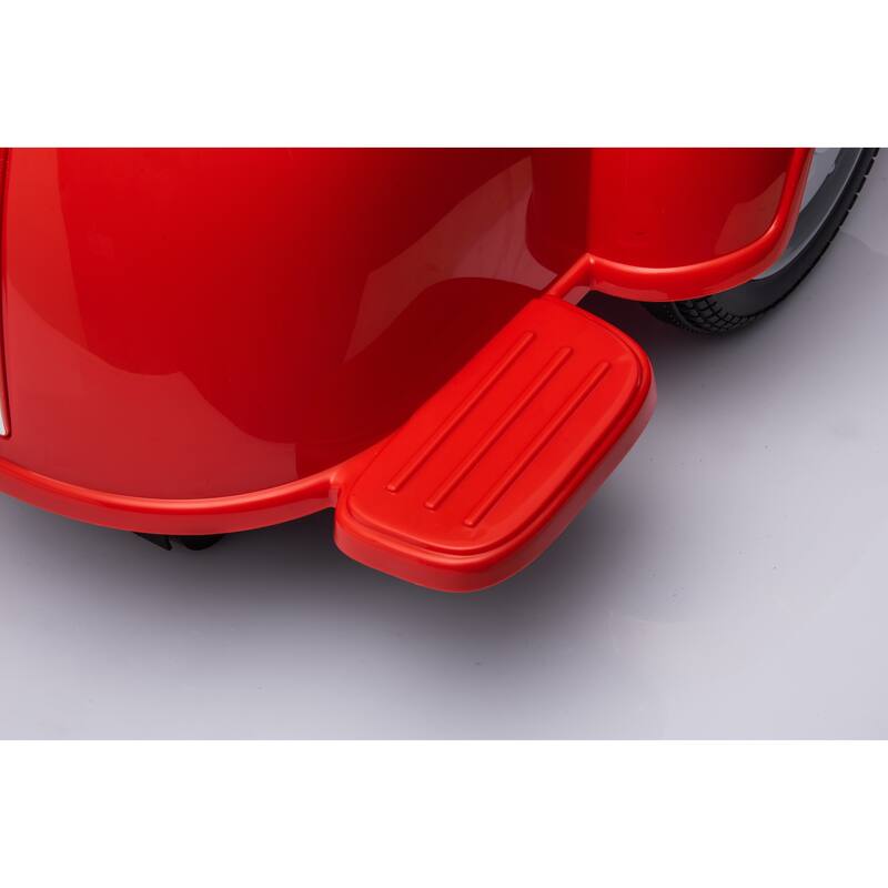 Vespa 6V Ride-On Motorcycle with Sidecar, Stylish Kids Electric Scooter Toy for Siblings, Safe and Fun for Boys and Girls