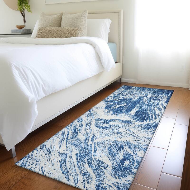 Premium Washable Super Soft Modern Tide Mayfield Rug - Navy - 2'3" x 7'6"