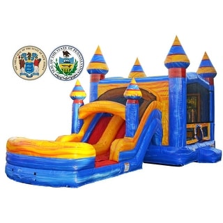 JumpOrange Melting Artic Commercial Grade Inflatable Bounce House Water Slide Combo with Attached Pool & Air Blower, Wet Dry Use