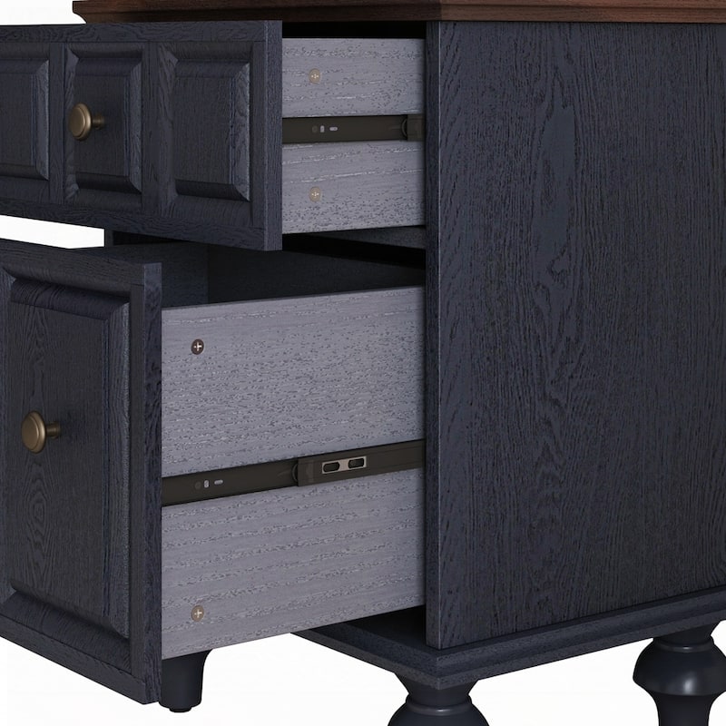 Wood NightStand with Metal Handle