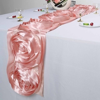 Satin Large Raised Roses Linens Party Wedding 13
