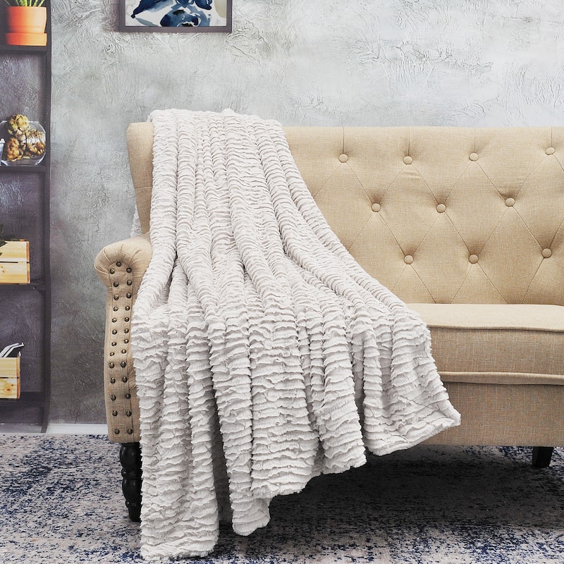 Oversized Air Brushed FauxFur Throw