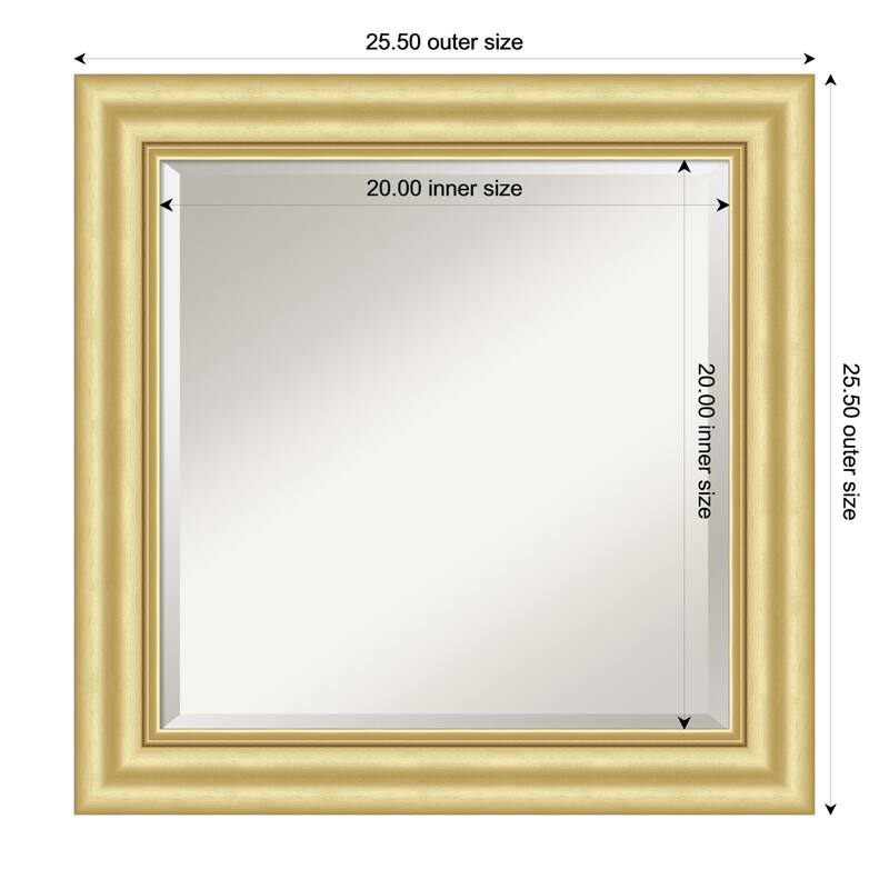 Sophia Beveled Framed Bathroom Vanity Wall Mirror - 26 x 26 in - Sophia Gold