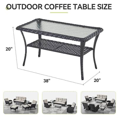 Patio Wicker Side Table Outdoor