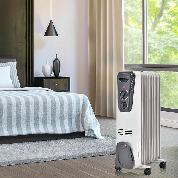 Shop Costway 1500w Electric Oil Filled Radiator Space Heater