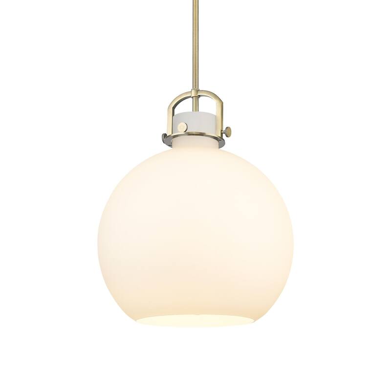 Innovations Lighting 410-1SL-21-16 Newton Sphere Pendant Newton Sphere - Brushed Brass / Matte White