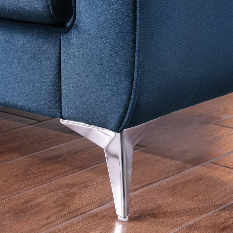 Chesterfield Velvet Upholstered 3 Seater Sofa, Tufted Button Deep Seat Sofa, Stanford Sofa with Scroll Arms & Scroll Back