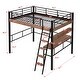 preview thumbnail 3 of 7, Metal Full Size Loft Bed with Built-in Desk, Storage Shelf, and Ladder, Black