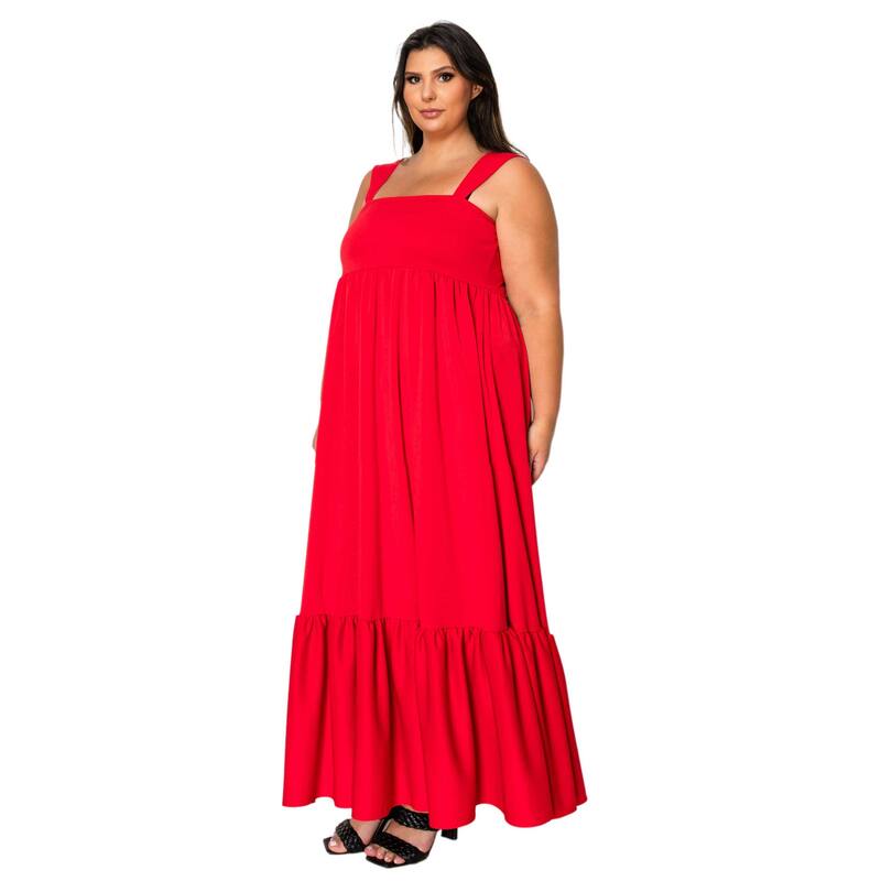 L I V D Plus Size Angelika Ruffled Hem Maxi Dress