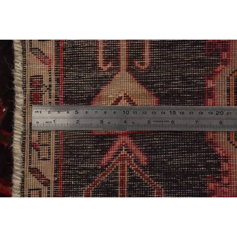 Hand Knotted Oriental 100% Wool Carpet Traditional Tribal Purples Ardebil Runner Rug - 9' 6'' X 3' 5''