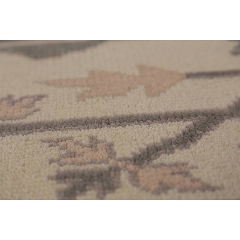 Earth Tone Oushak Indian Rug Hand-Knotted Wool Carpet - 8'0"x 9'9"