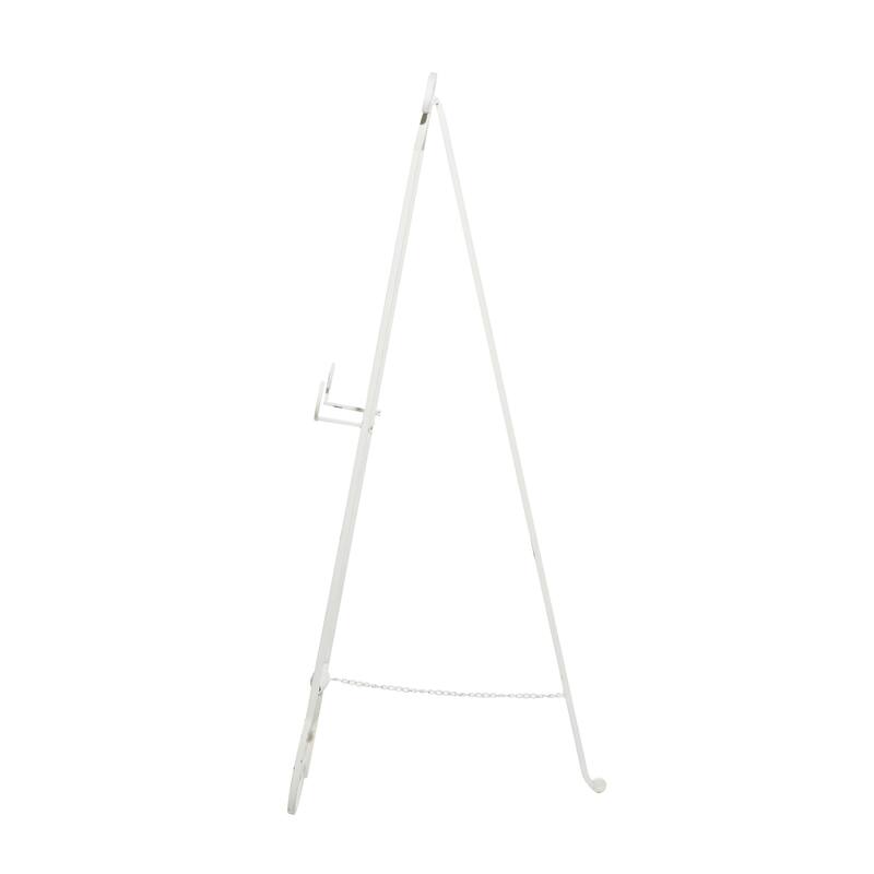 Metal Scroll Large Adjustable 3 Tier Display Easel with Chain Support - White - Roche River Decor