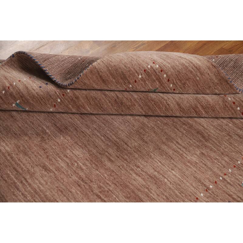 Hand Knotted Oriental 100% Wool Carpet Tribal Animal Pictorial Brown Gabbeh Area Rug - 7' 9'' X 4' 11''