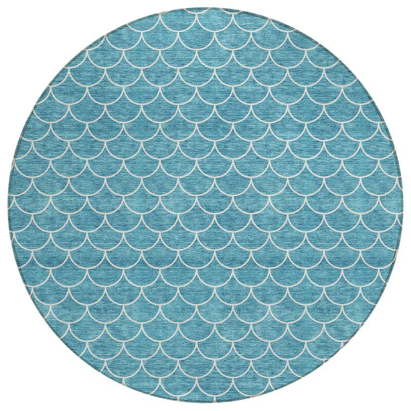 Machine Washable Indoor/ Outdoor Chantille Modern Geo Rug