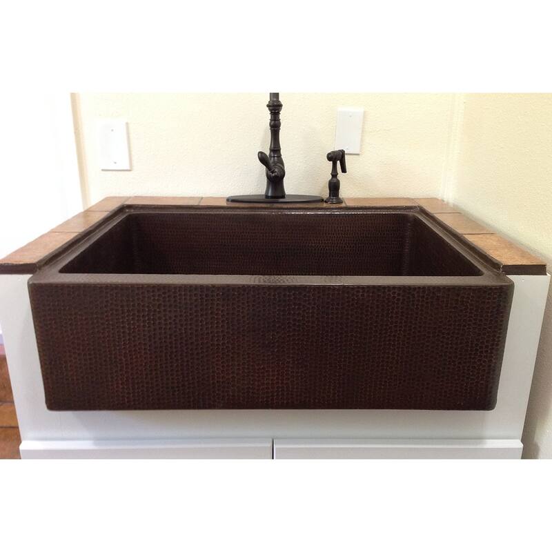 30-in Hammered Copper Apron Front Single Basin Kitchen Sink (KASDB30229)