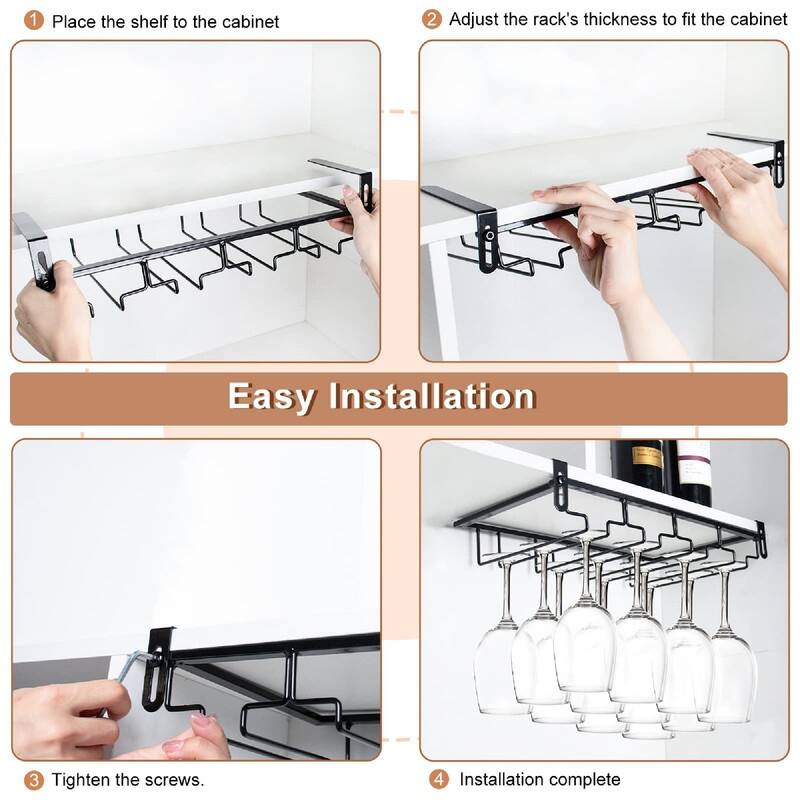 Hanging Wine Glass Storage Hanger Organizer - 17.6"D x 8.8"W x 2"H