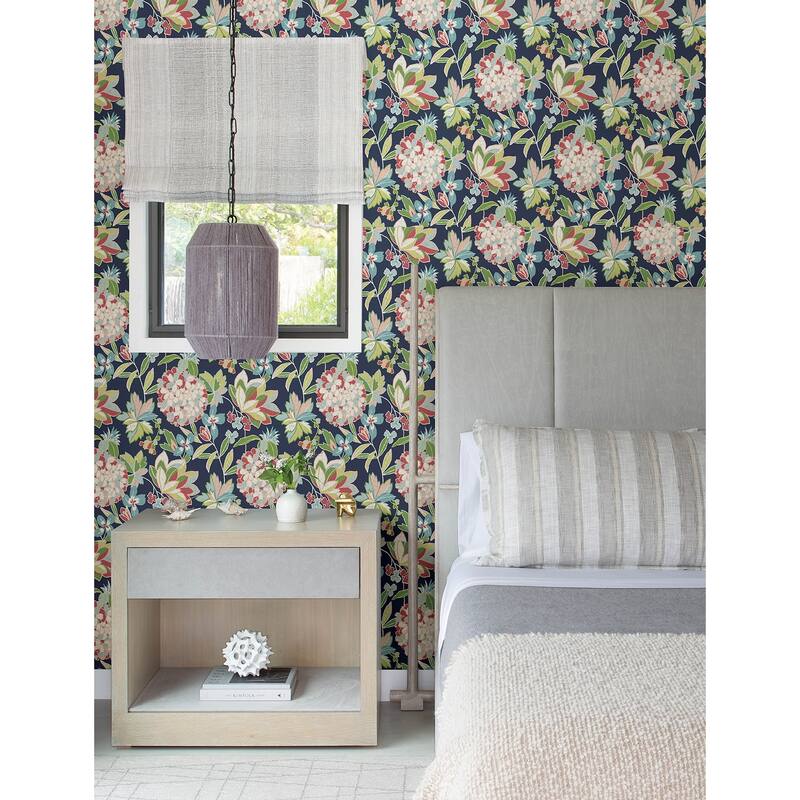 A-Street Prints Valdivian Fuchsia Floral Wallpaper