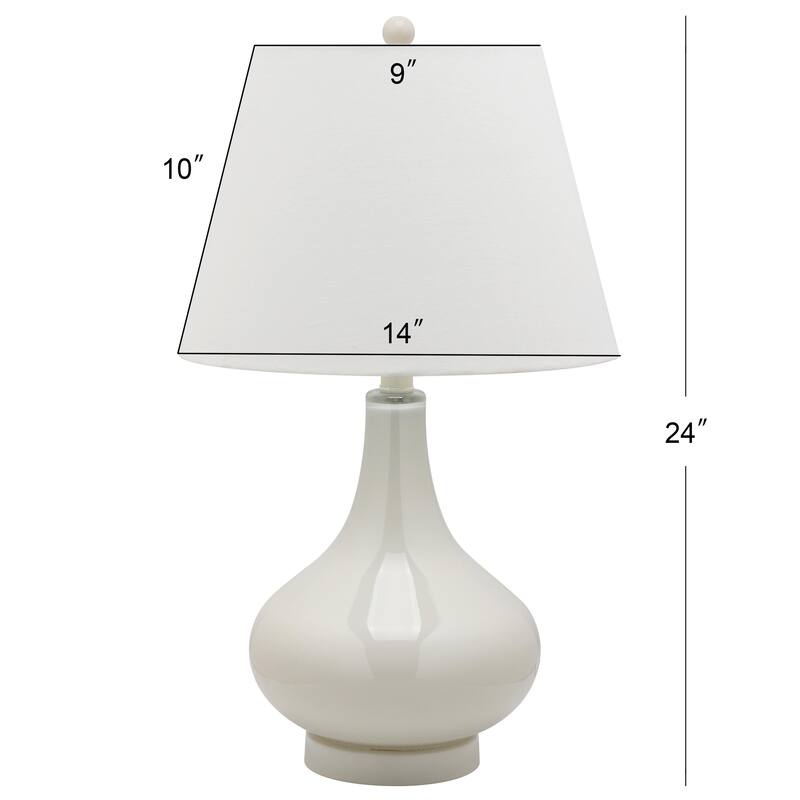 SAFAVIEH Lighting Shanda 24-inch Gourd Glass White Table Lamp (Set of 2) - 14"x14"x24" - 14Wx14Dx24H