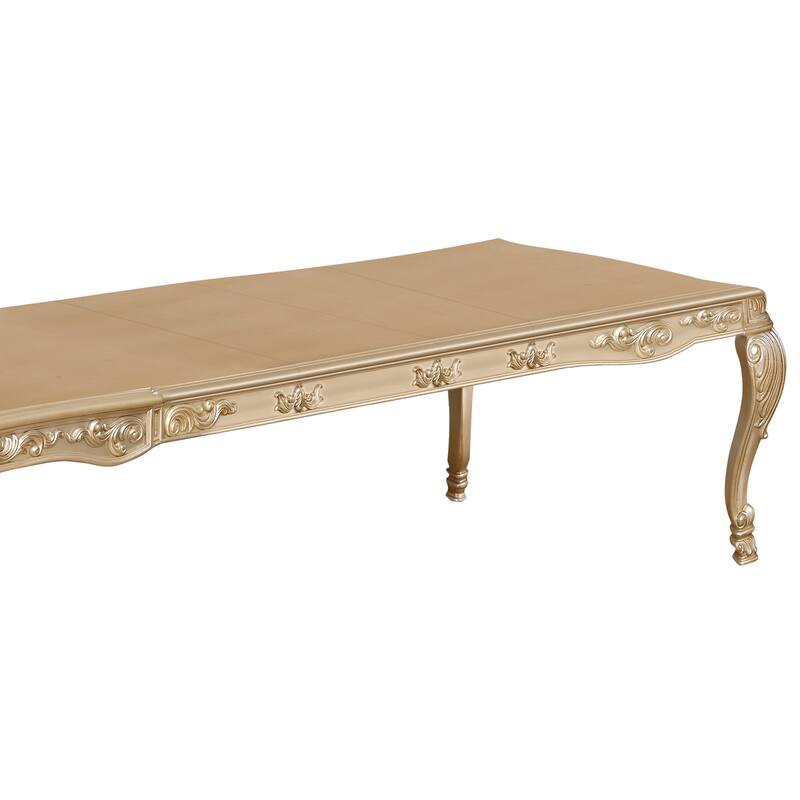 Miranda Collection Gold Finish Pedestal Dining Set