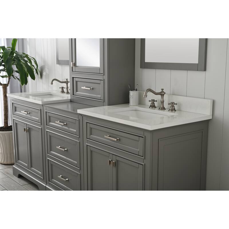 Milano 84" Double Sink Bathroom Vanity Modular Set