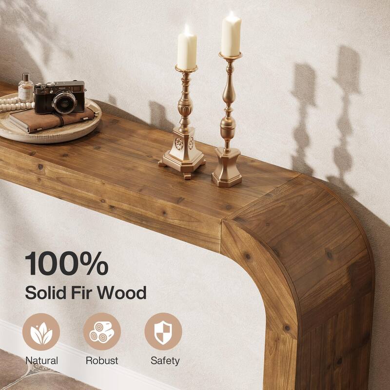 Solid Wood Console Table, 70.87-Inch Farmhouse Sofa Table