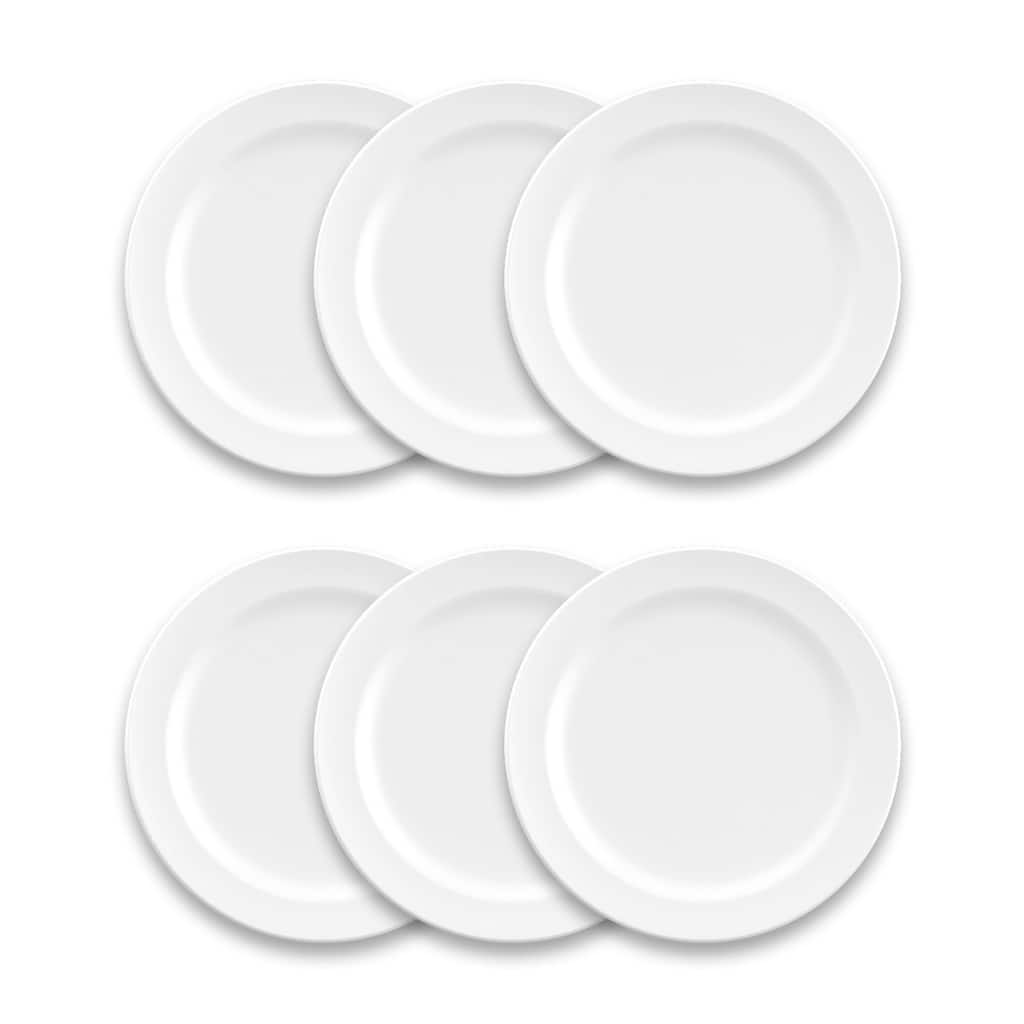 Abode Homewares by TarHong Edge Matte White Dinner Plate, 10.5 x 07", Set of 6