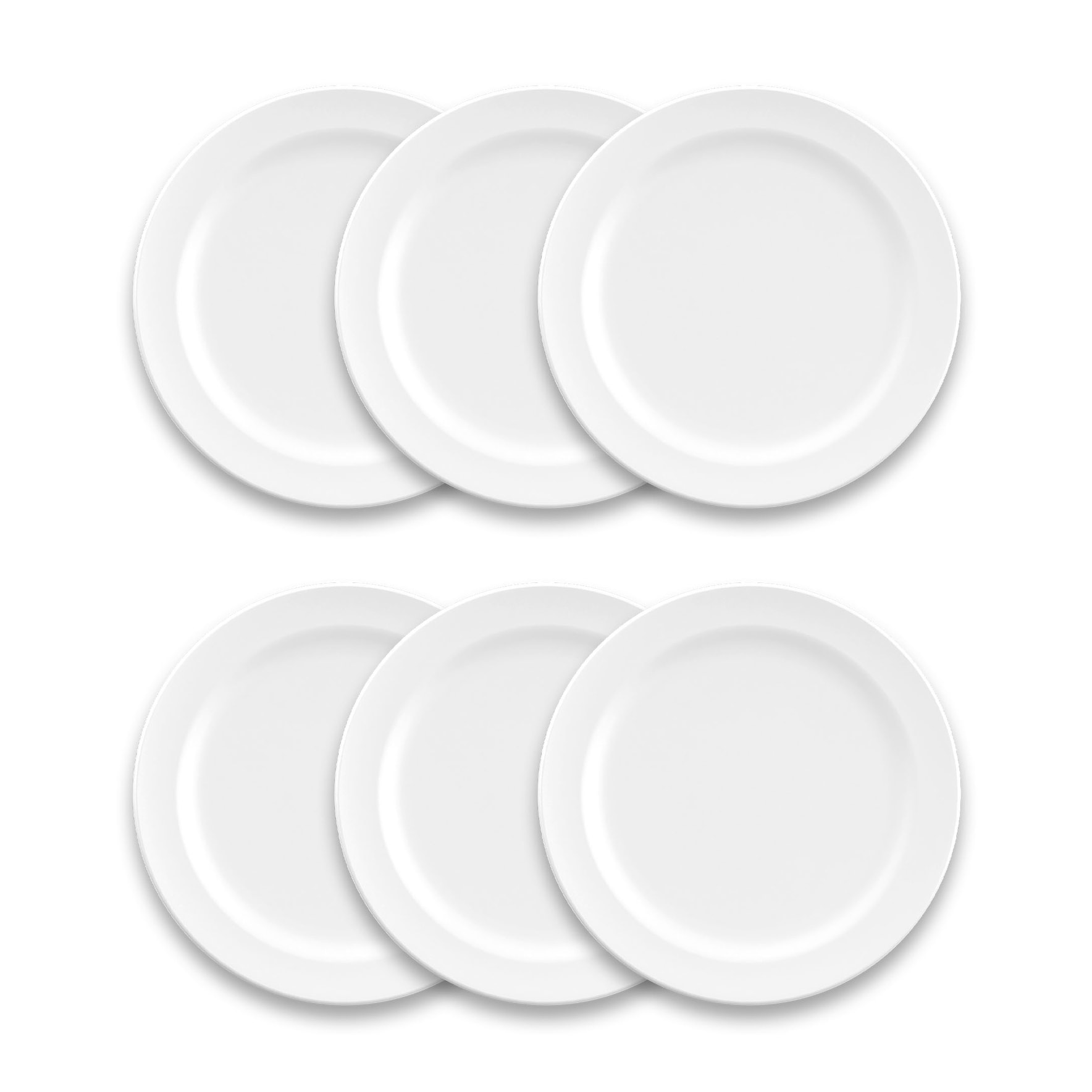 Abode Homewares Edge Matte Melamine Dinner Plate - White - 10.5" - Set of 6