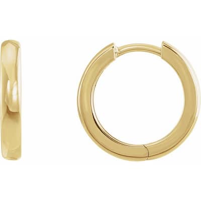 Curata 14k Yellow Gold 15x4mm Polished Hinged Hoop Earrings
