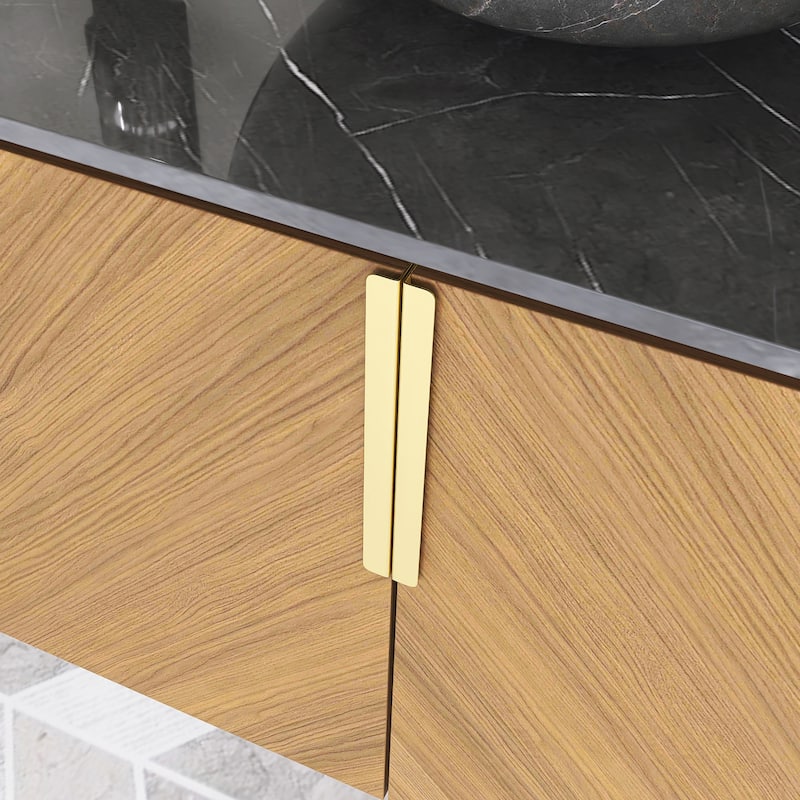 Wall-Mounted Bathroom Vanity with Stone White Ceramic Sink