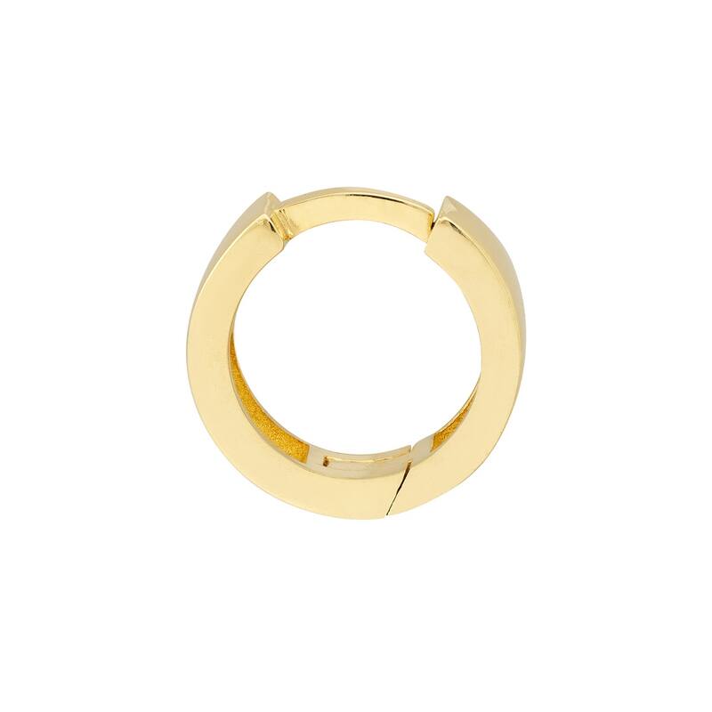 Curata 14k Yellow Gold 10.50x3.45mm Flat Round Hinged Hoop Earrings