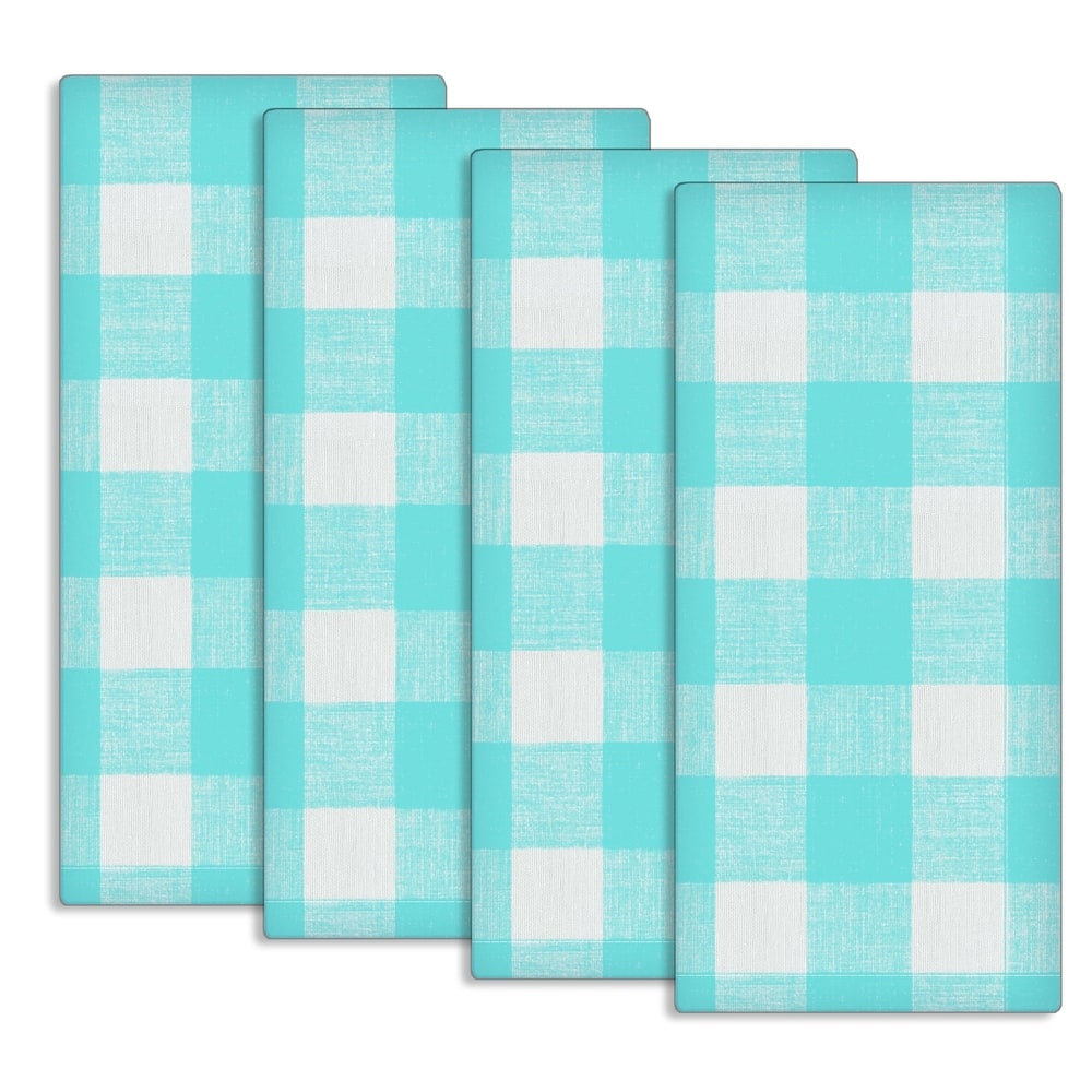 Fabstyles Country Check Cotton Kitchen Towel Set of 4 - 18x28