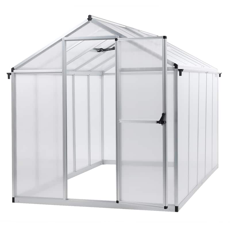 Aoodor 6' x 10' Walk-in Greenhouse with Roof Vent and Door lock