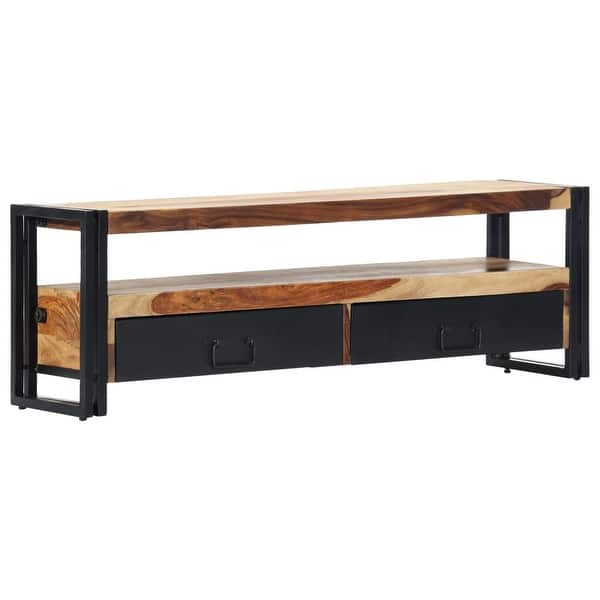 slide 2 of 11, vidaXL TV Stand 47.2"x11.8"x15.7" Solid Wood Sheesham