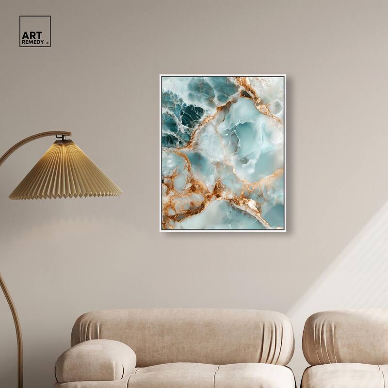 Teal Marble Majesty Canvas by Art Remedy