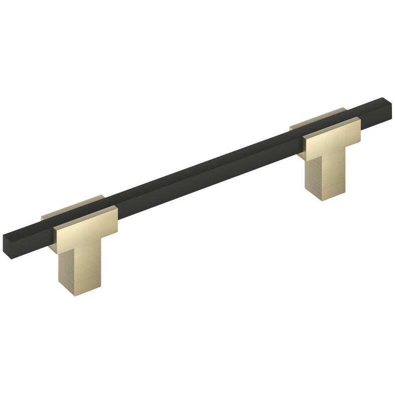 Amerock Urbanite 5-1/16 Inch Center to Center Bar Cabinet Pull - Golden Champagne / Matte Black