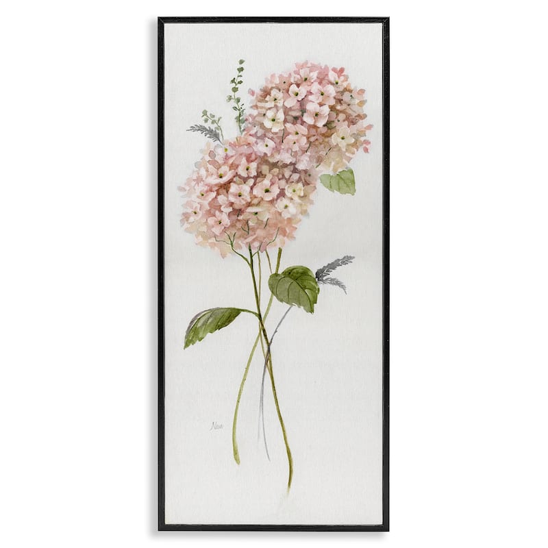Stupell Pink Hydrangea Duo Framed Giclee Art Design By Nan - 13 x 30 - Black