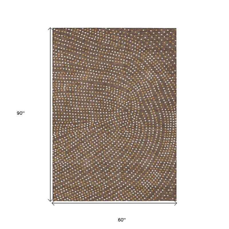 HomeRoots Polka Dot Transitional Rectangle Outdoor Rug