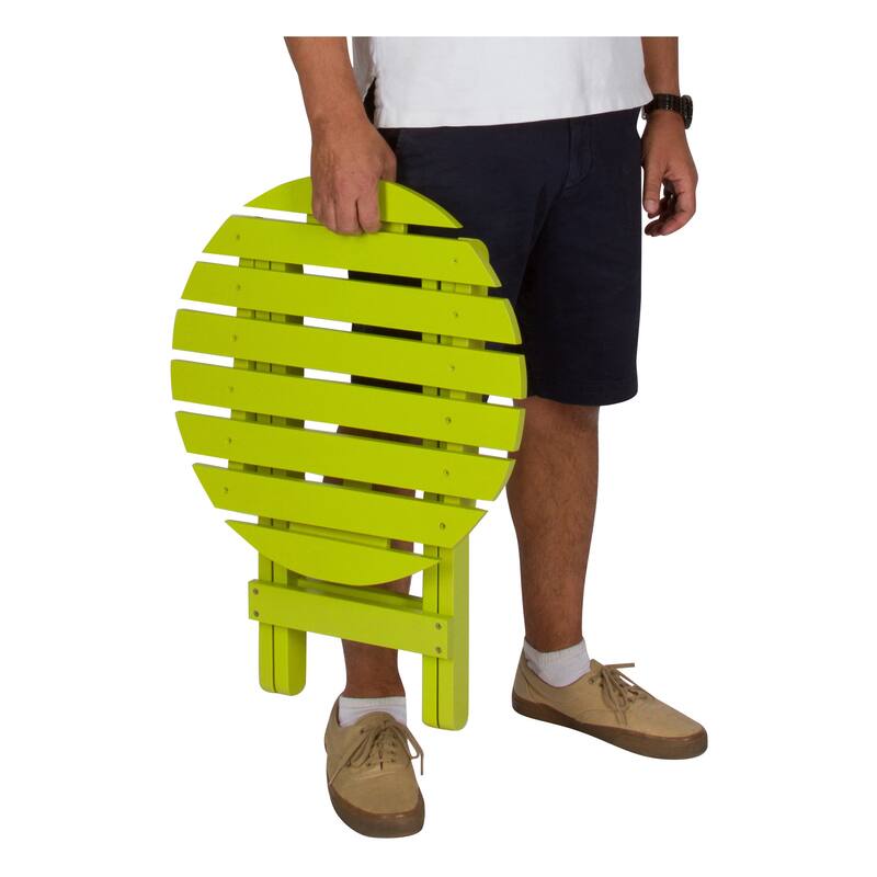 Remedy 19" Assembled Cedar Wood Round Collapsible Folding Table