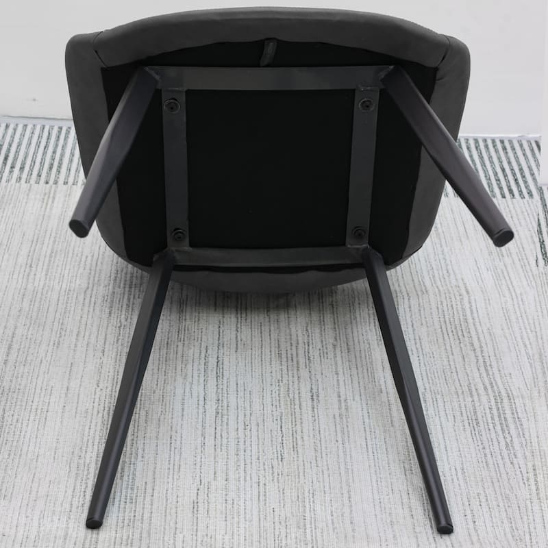 PU Leather Dining Chair with Metal Legs, Modern Upholstered Chair Set of 2 for Kitchen, Restaurant, Living, Meeting Room