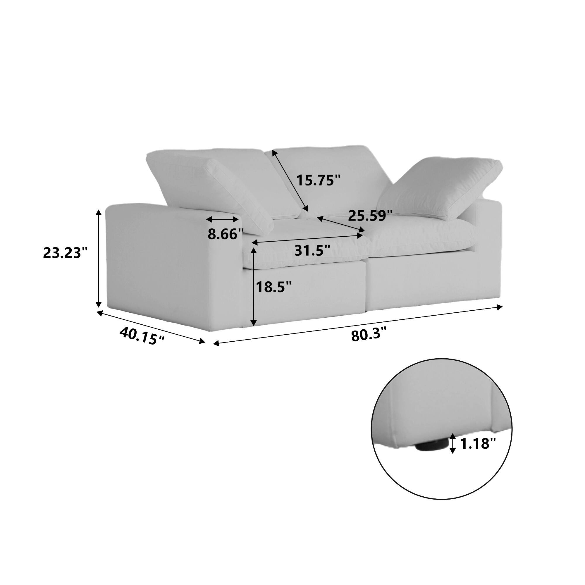 Modern Velvet Sectional Sofa Commix Down Filled Overstuffed Upholstered