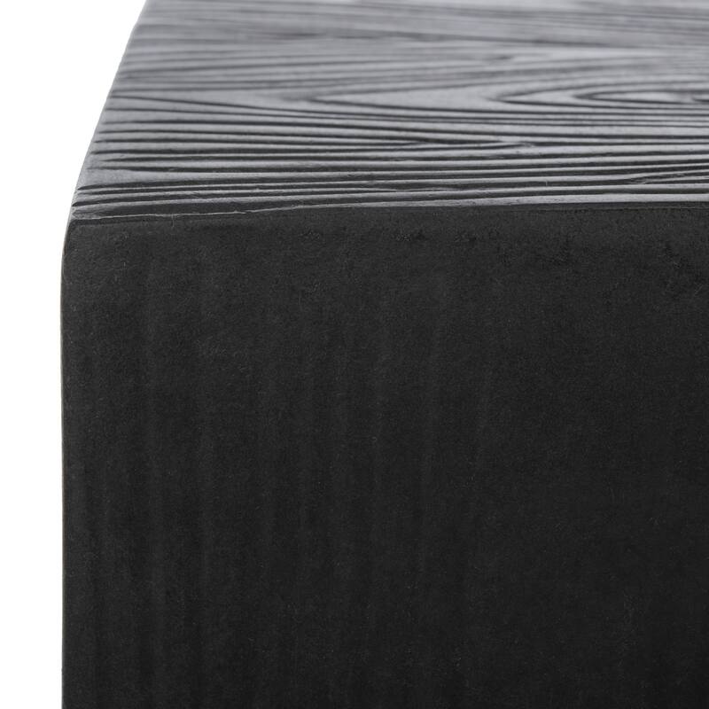 SAFAVIEH Mahin Cube Indoor/ Outdoor Modern Black Concrete Accent Table - 14.9" W x 14.9" L x 16.5" H - 15Wx15Dx17H
