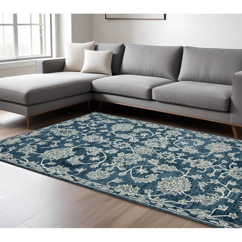 HomeRoots Floral Medallion Traditional Rectangle Area Rug - 156.00 in. x 108.00 in.  x 0.40 in.
