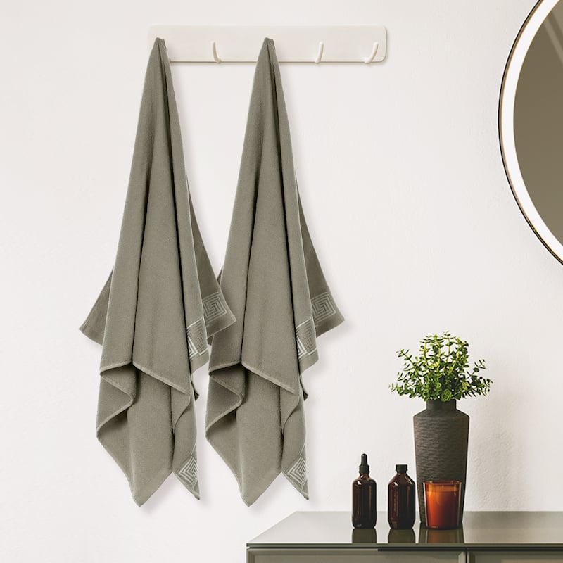 Cotton Bath Towels, 2 Pack Solid Bathroom Towels Set Highly Absorbent Towels for Bathroom 28" x 56"