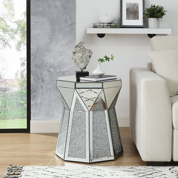 Mirror Side Tables with Crystal Inlay 2 layer Storage On Sale Bed Bath Beyond 41414698