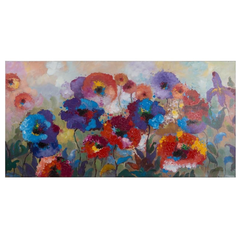 Yosemite Home Decor "Flower Garden" Original Hand-Painted Wall Art - multi