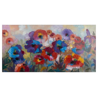 Yosemite Home Decor "Flower Garden" Original Hand-Painted Wall Art - multi