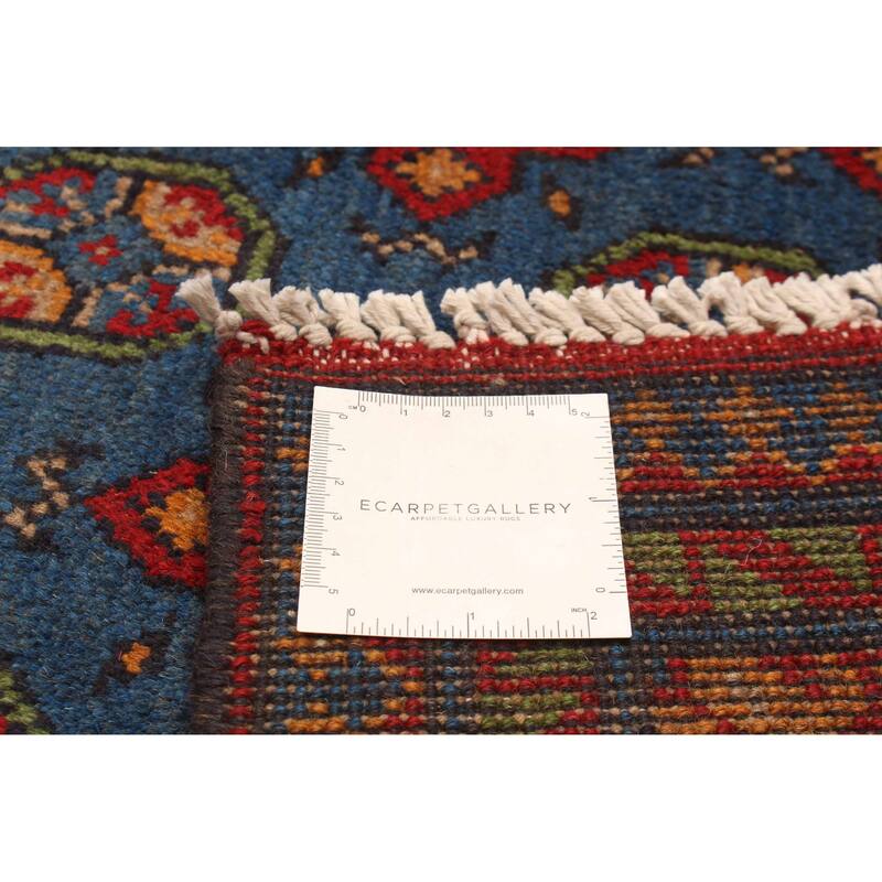 ECARPETGALLERY Hand-knotted Afghan Dark Blue Wool Rug - 4'10 x 6'6