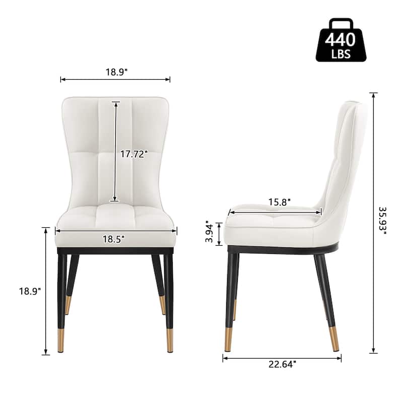 Faux Leather Upholstered Dining Chairs Set of 2/4